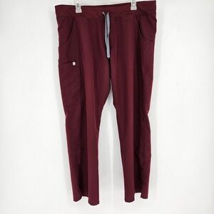 Figs Scrub Pants Womens Extra Large Petite Kade Cargo Pockets Medical Burgundy